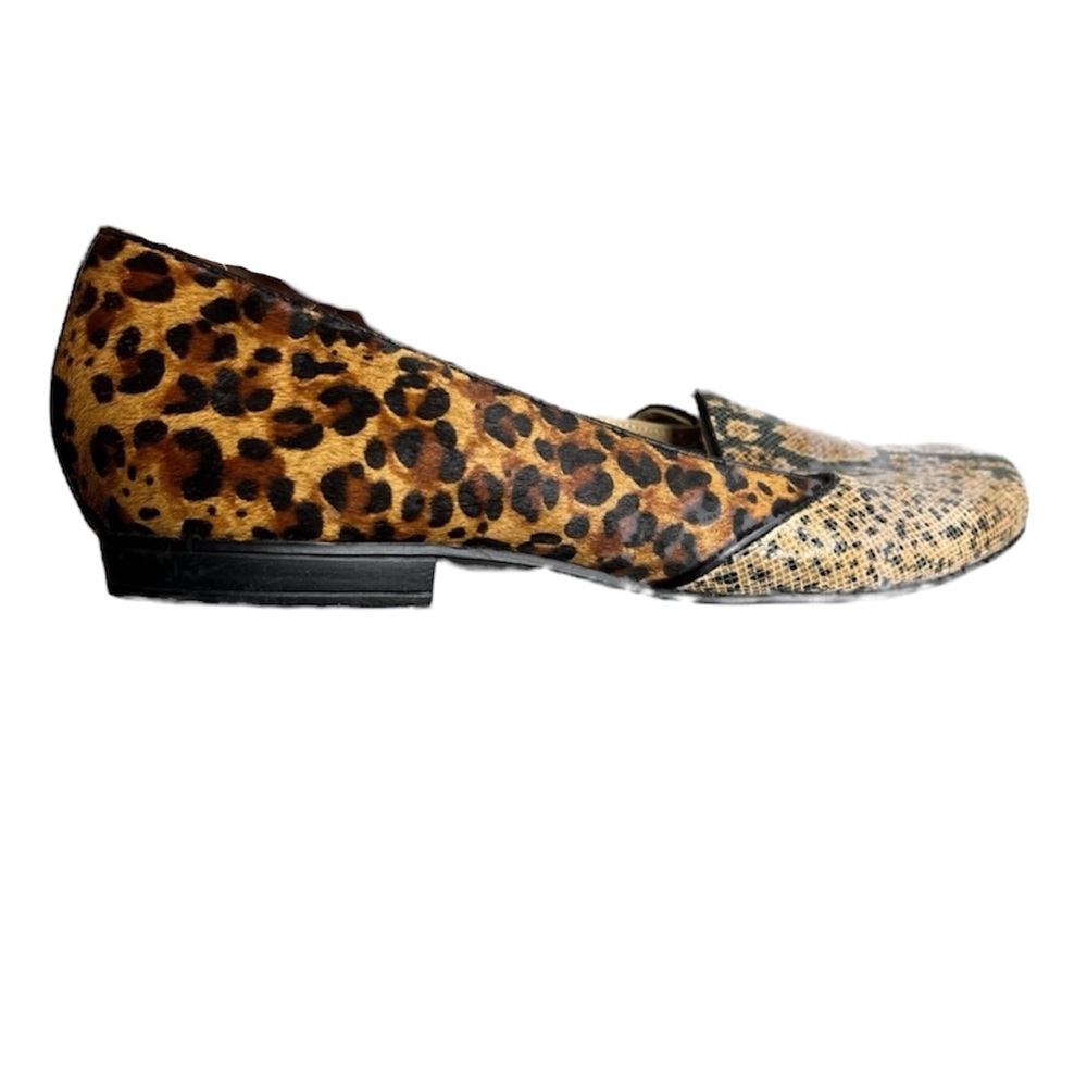 NWOT Bromstad for Naturalizer Leather Leopard & Snakeskin Print Loafer Flats 9.5